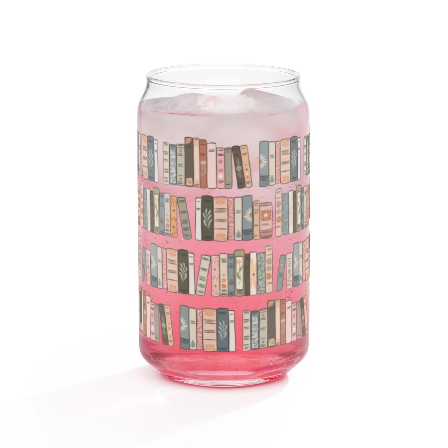 My Bookshelf Glass Can Tumbler (16 oz)