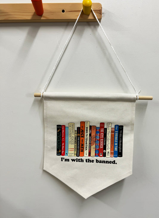 I'm With the Banned Canvas Pennant | Library Decor