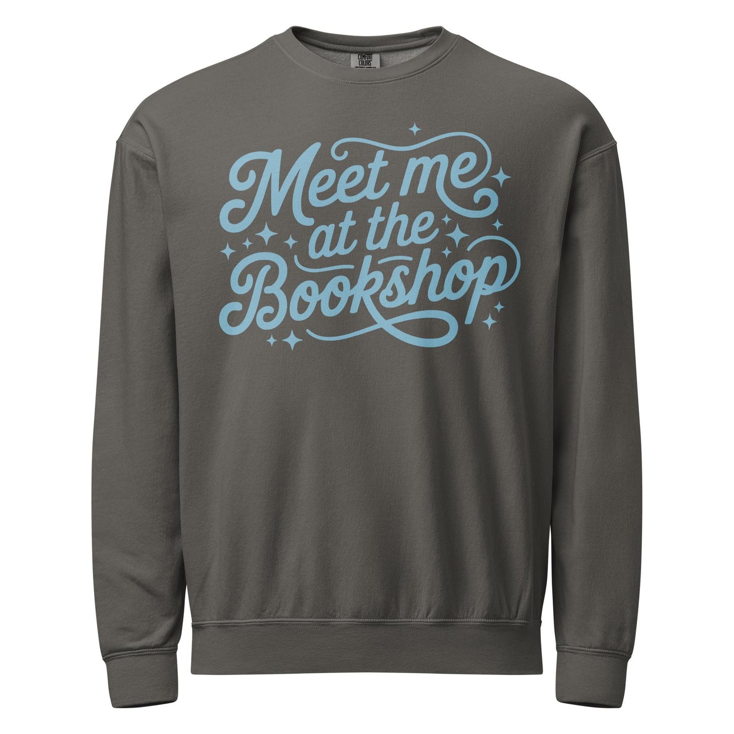 Meet Me at the Bookshop Unisex garment-dyed fleece crewneck sweatshirt