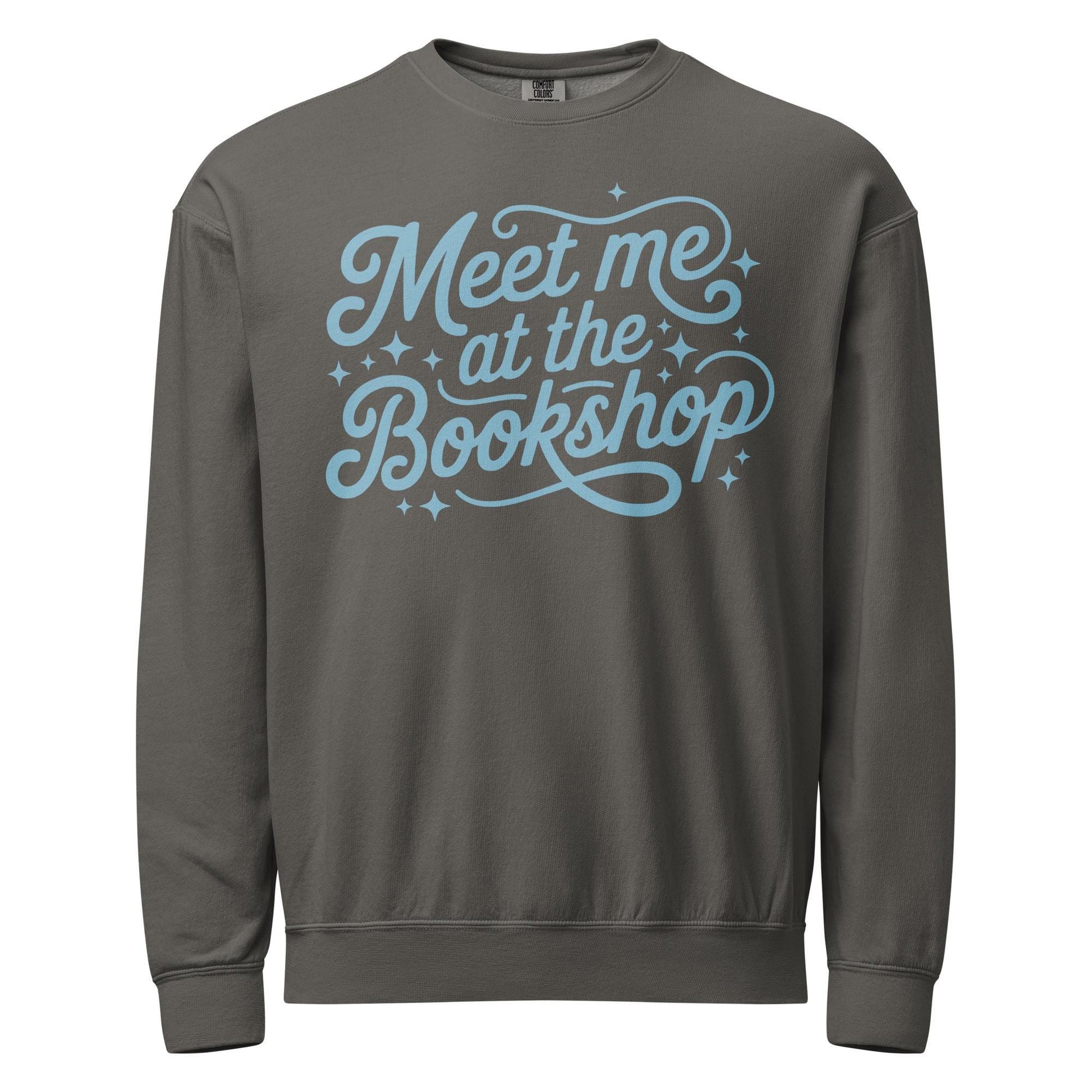 Meet Me at the Bookshop Unisex garment-dyed fleece crewneck sweatshirt