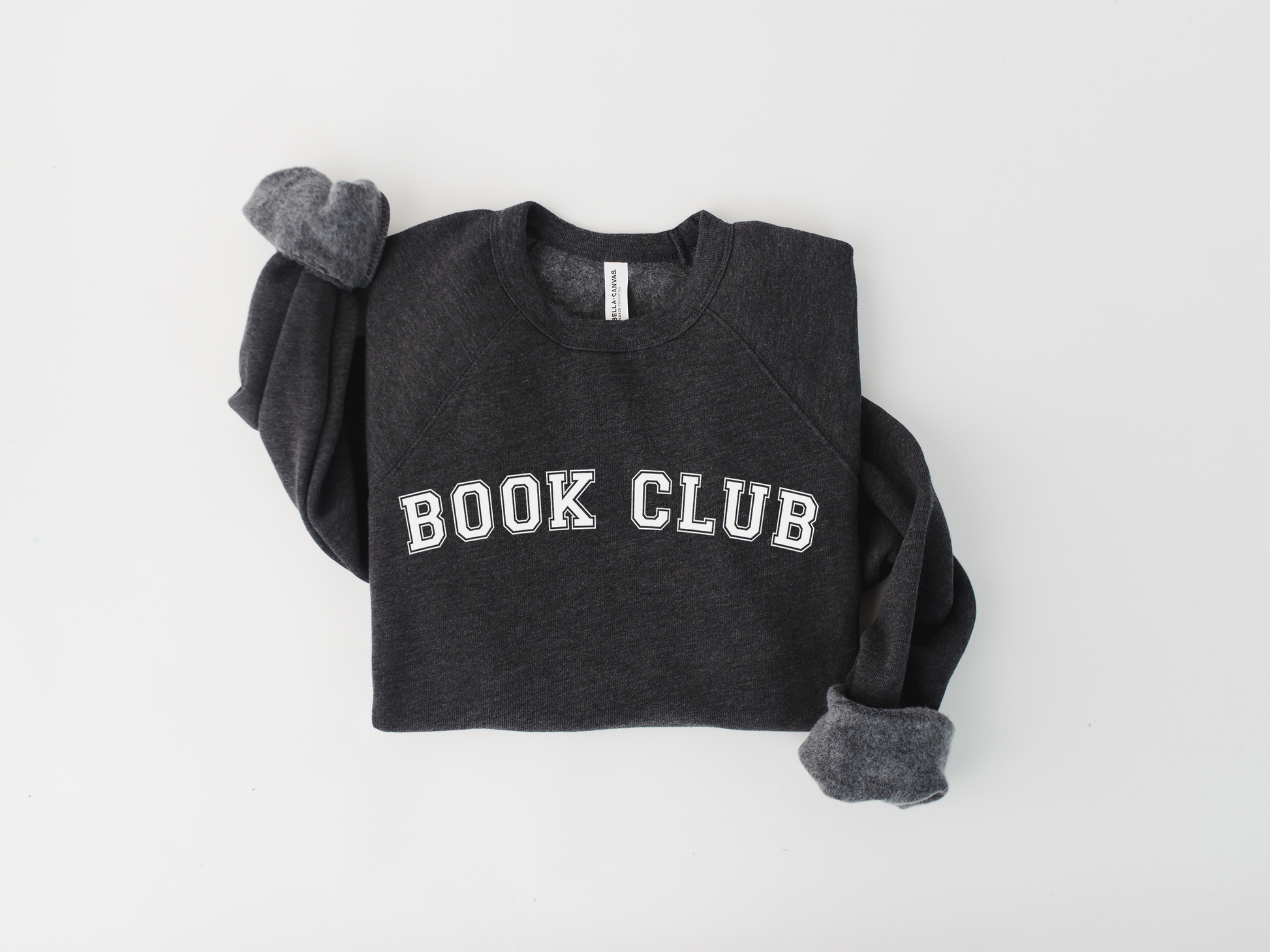 Book Club Varsity Sweatshirt - Premium Blend, Soft Texture - Reading Sweatshirt- Dark Grey Heather