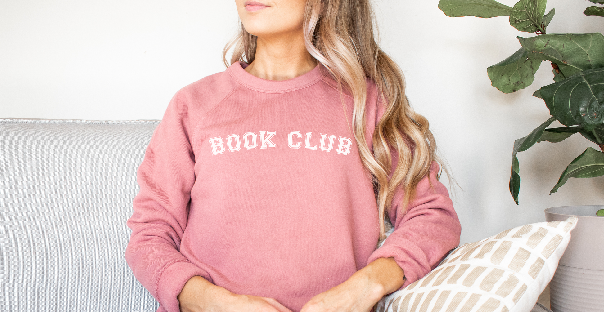 Book Club Varsity Sweatshirt - Premium Blend, Soft Texture - Reading Sweatshirt - Heather Mauve