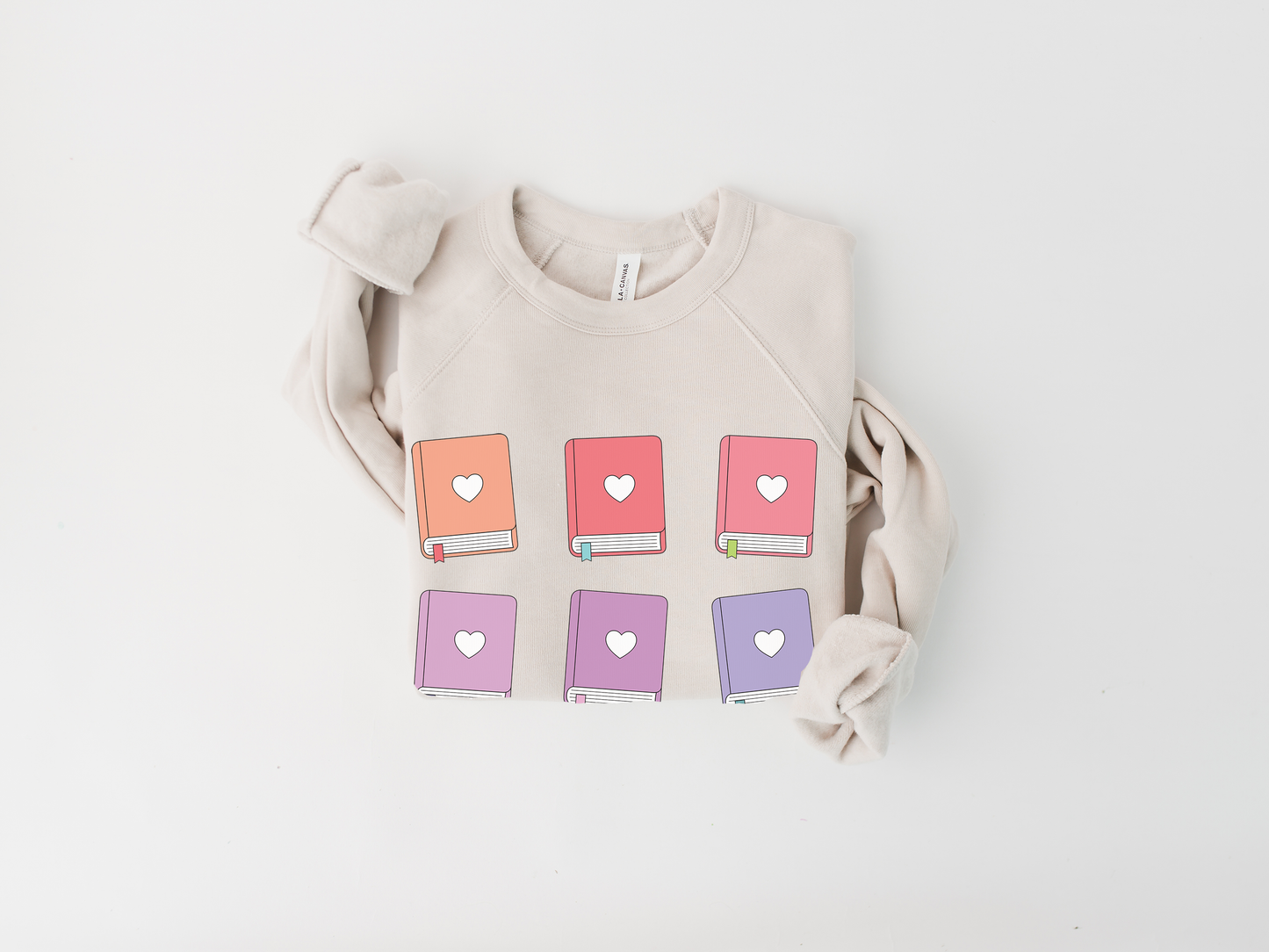 Valentine's Day Heart Books in a Row Librarian and Reading Sweatshirt