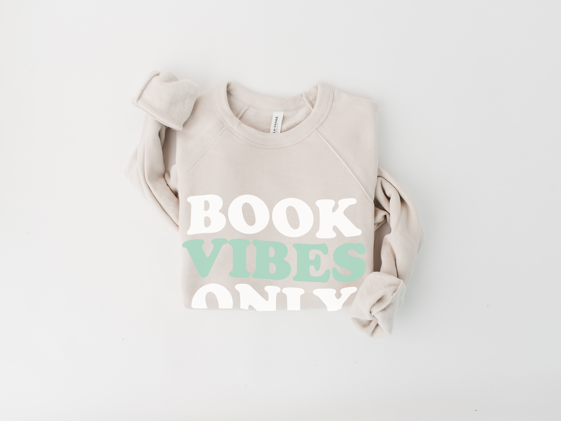 Comfy Book Sweatshirt - Book Vibes Only, Retro Design, Distinctive Raglan Sleeves