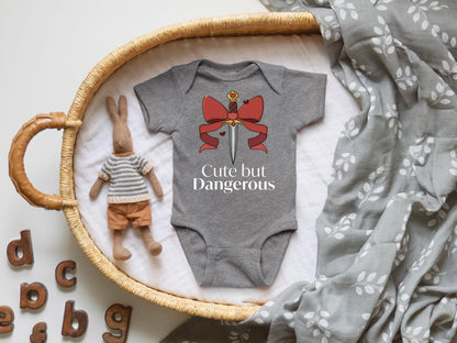 Cute But Dangerous Dagger Baby Onesie: Bookish & Fantasy Reader Literary Gift