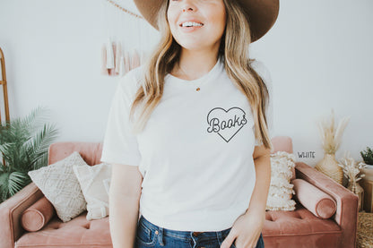 Books in My Heart Pocket Print T-Shirt