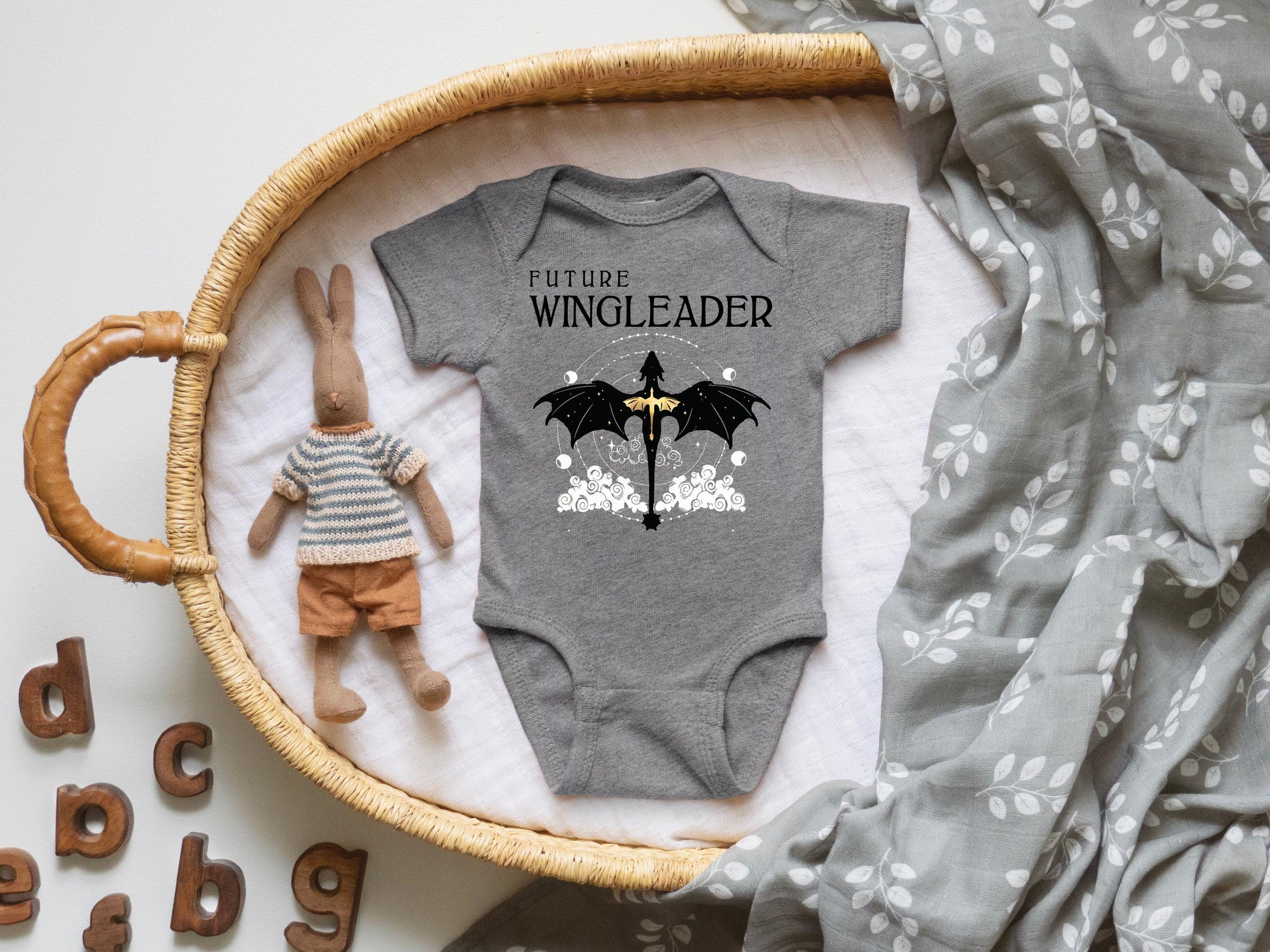 Future Wingleader in Navy Fourth Wing Baby Gift Fourth Wing Baby Shower Nerdy Baby Gift Literary Gift