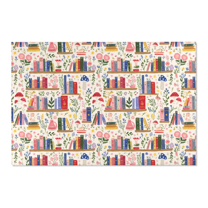 Mushrooms and Books Reading Area Rug | Colorful Classroom Rug