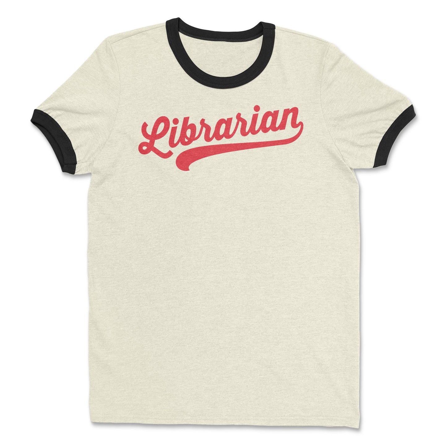 Vintage Swoosh Librarian and Reading Tshirt | Cotton Ringer Tshirt | Back to School
