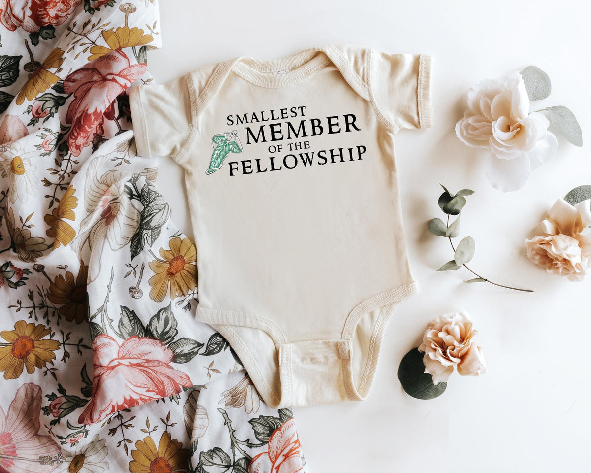 Smallest Member of the Fellowship Fantasy Baby Bodysuit | Nerdy Baby Shower Gift