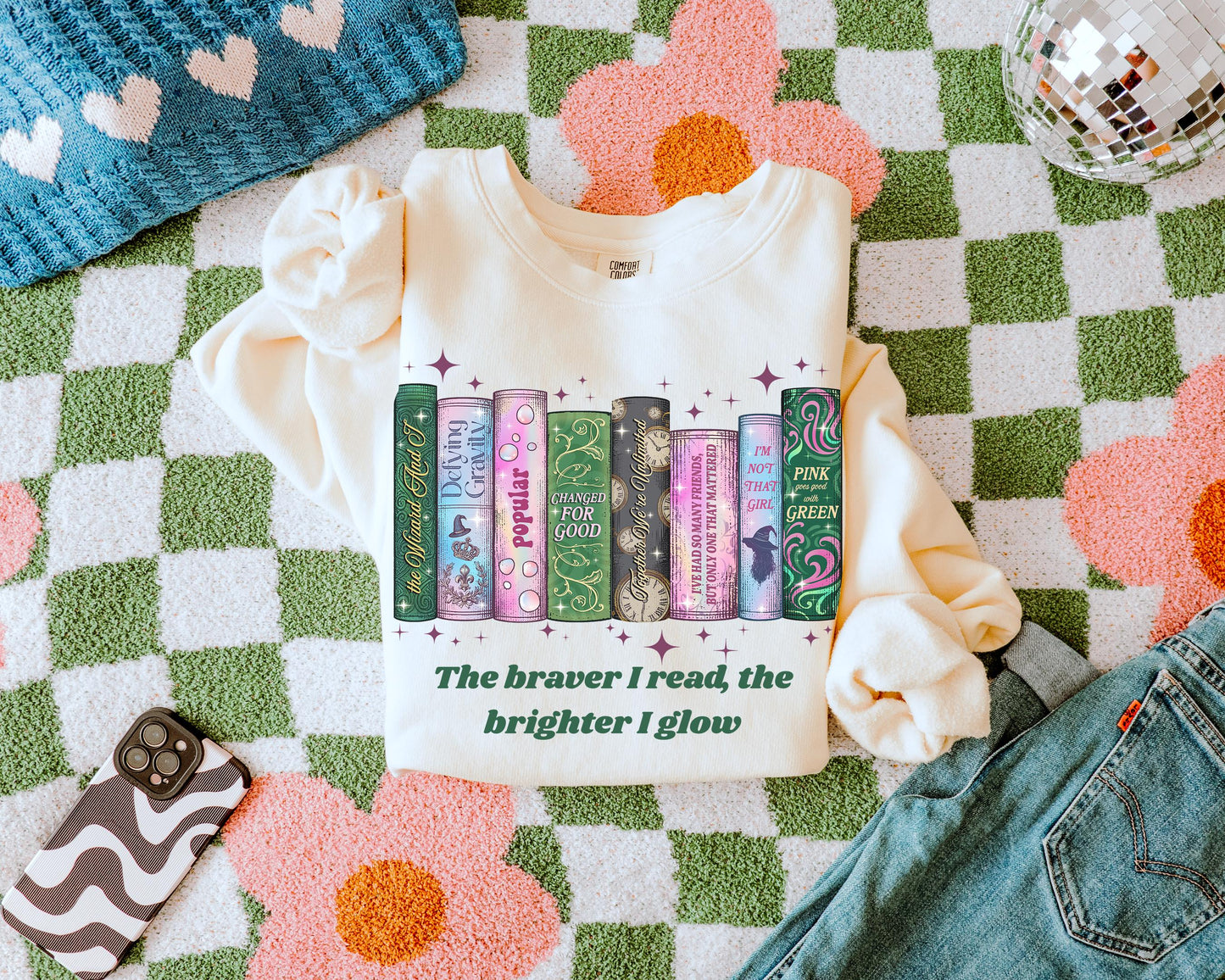 Wicked Sweatshirt with Books Unisex Crewneck Sweatshirt | Wicked Musical