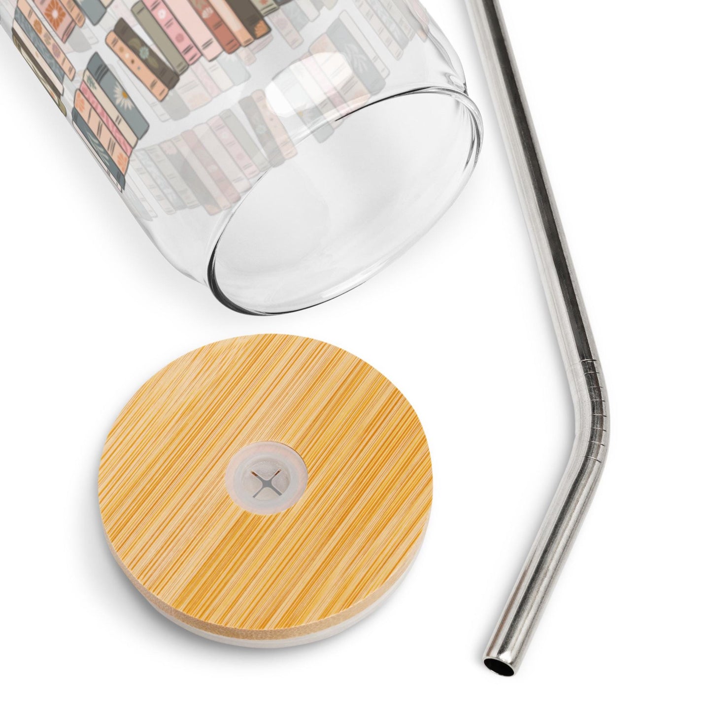 My Bookshelf Glass Can Tumbler (16 oz)