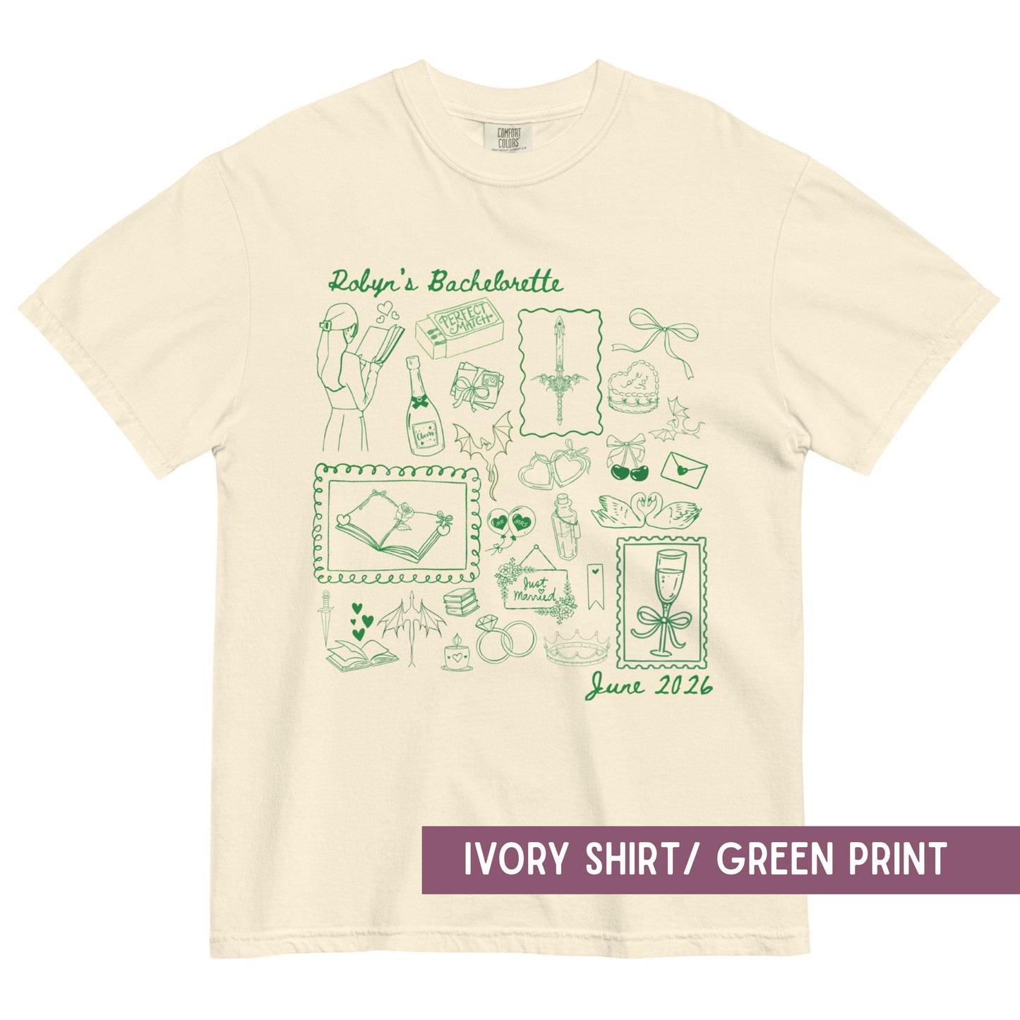 Bachelorette Party Shirt - Romance Book Lover Unisex Heavyweight Tee With Soft Cotton