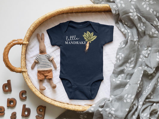 Harry Potter Inspired Little Mandrake Funny Baby Shirt Herbs and Plants Bodysuit Infant Bodysuit