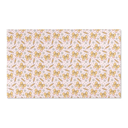 Cute Bows and Pencils Classroom Area Rug | Teacher Rug and Classroom Decor