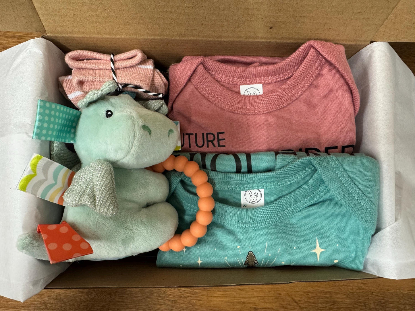 Fourth Wing Baby Gift Box | Future Dragon Rider with Dragon Toy and Socks
