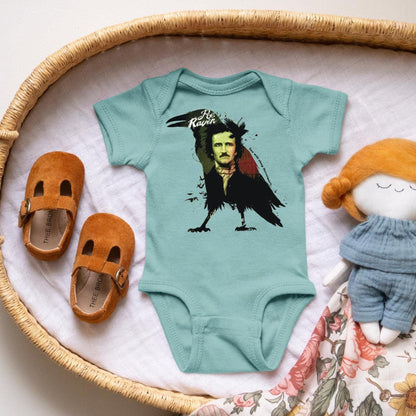 Poe Raven Baby Bodysuit: Funny Gothic Halloween Outfit