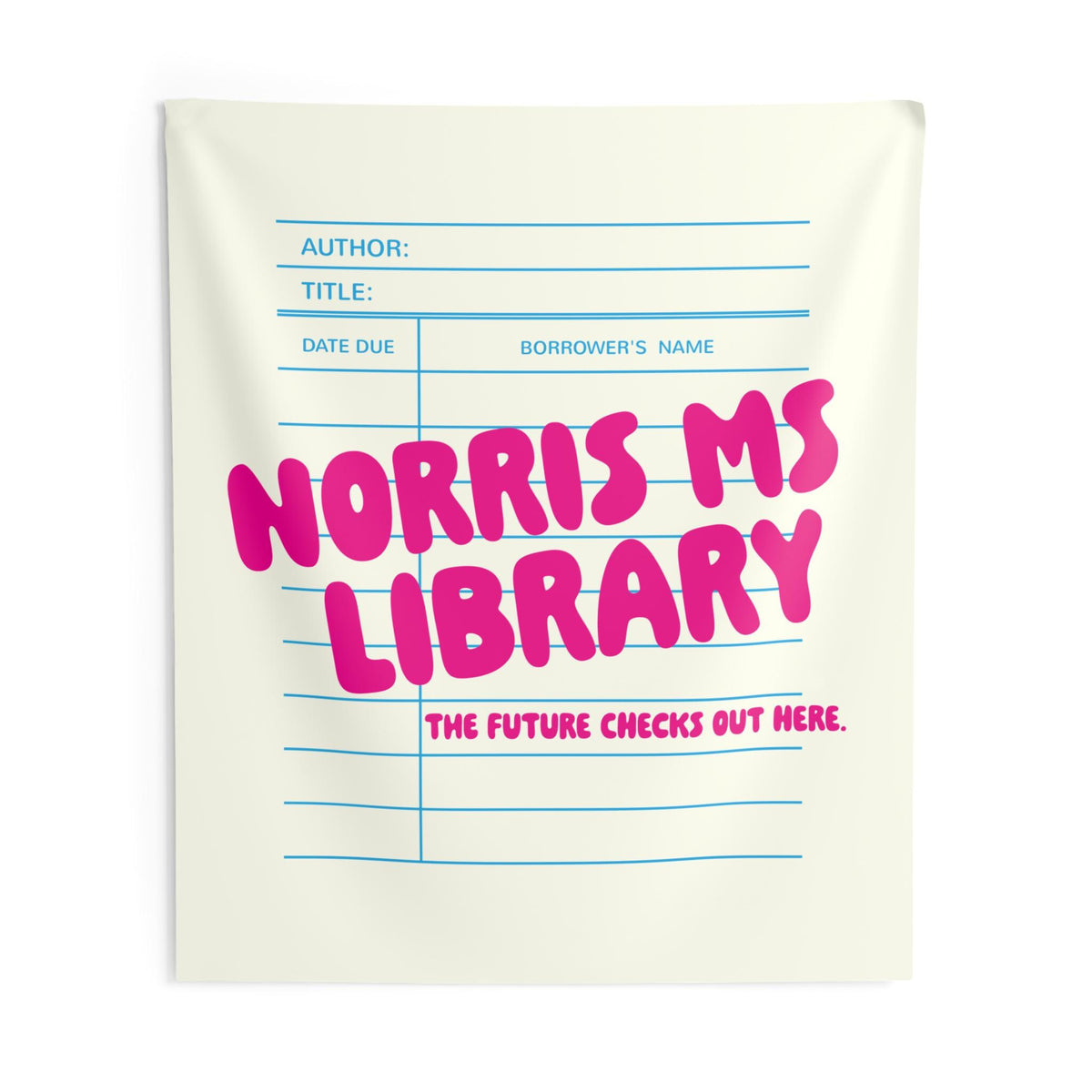 Custom Library Card Indoor Wall Tapestry | Retro Librarian Wall Art