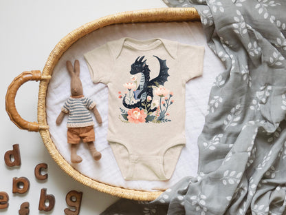 baby dragon onesie, dragon bodysuit, baby shower gift, new baby gift, fourth wing baby, dragon baby gift