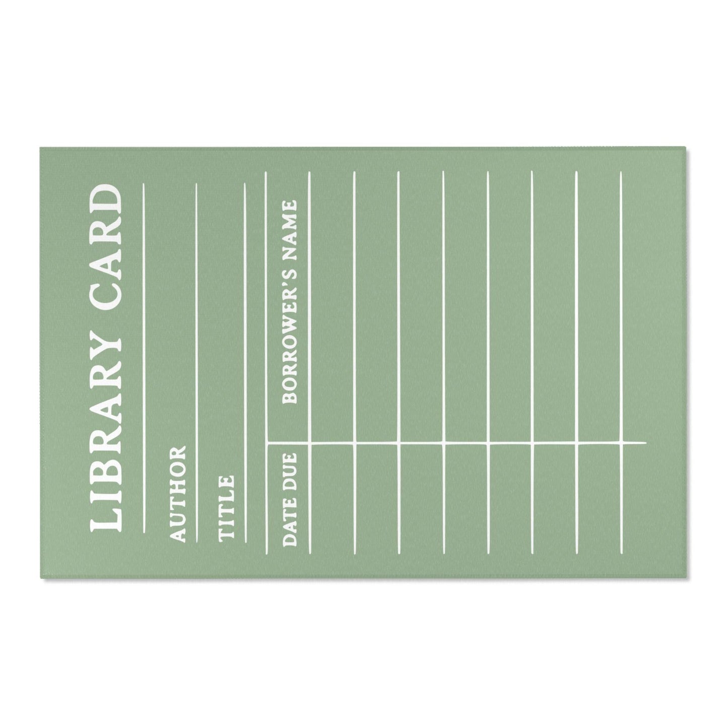 Vintage Library Card Classroom Area Rug | Bookish Rug