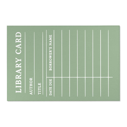 Vintage Library Card Classroom Area Rug | Bookish Rug