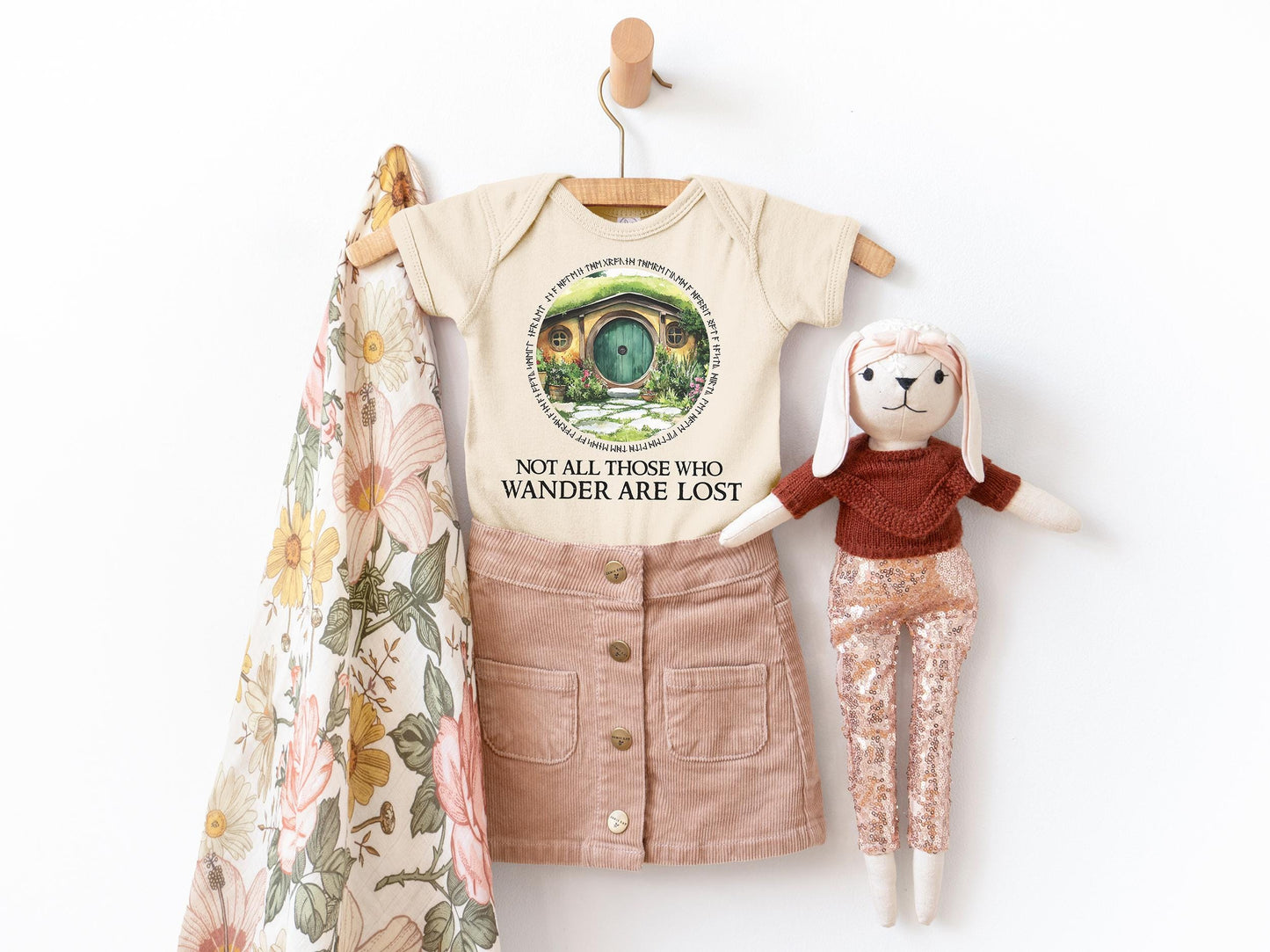 not all those who wander are lost onesie lotr bodysuit Hobbit Lord of the Rings Baby Shower Gift