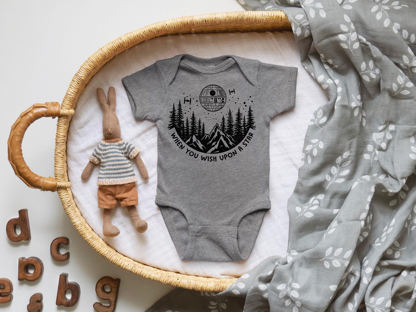 Wish Upon a Death Star Baby Onesie Nerdy Baby Shower Nerdy Baby Bookish Gift