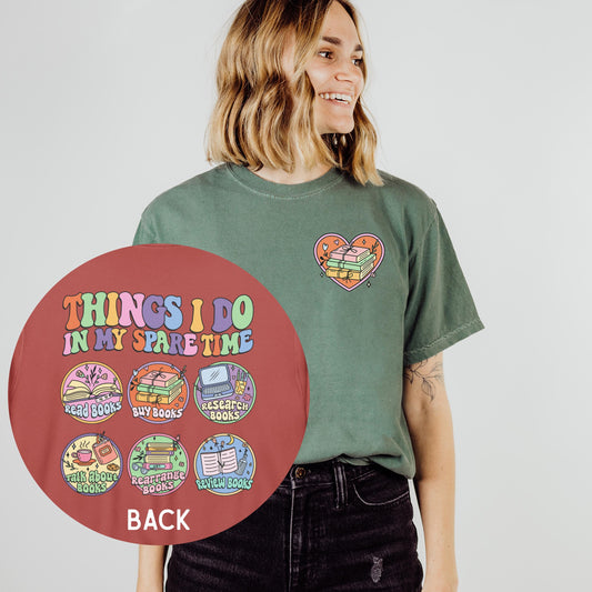 Reading Habits How I Spend My Time Book Lover Unisex garment-dyed heavyweight t-shirt