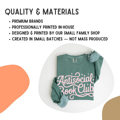 Book Lover Unisex Garment-Dyed Sweatshirt | I Read Past My Bedtime Gift for Reader