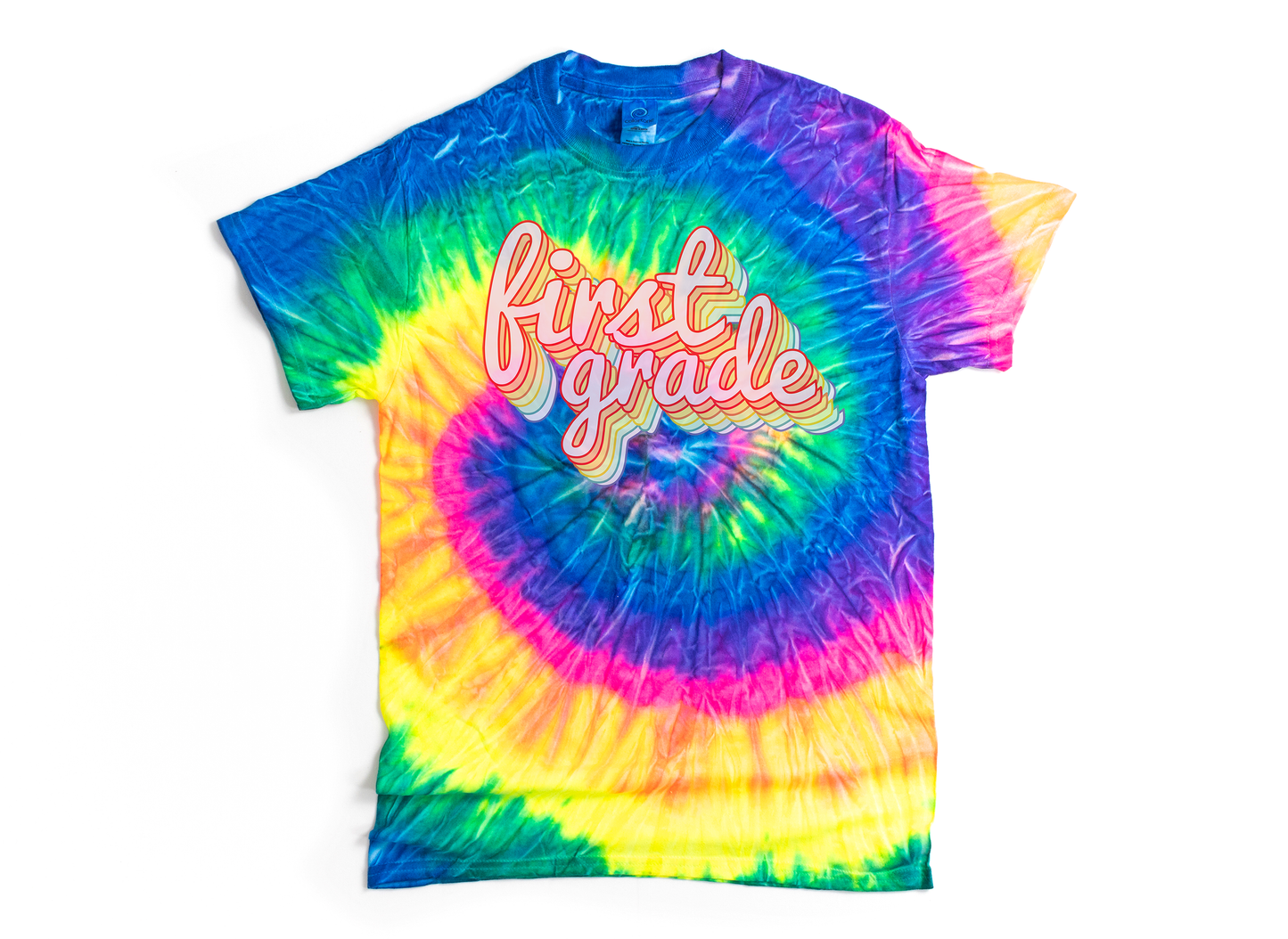 First Grade Retro Rainbow Tie Dye Teacher Unisex T-shirt