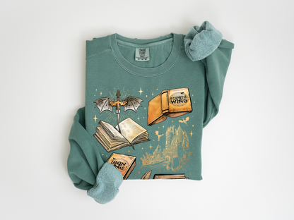 Fourth Wing Book Covers Unisex garment-dyed sweatshirt
