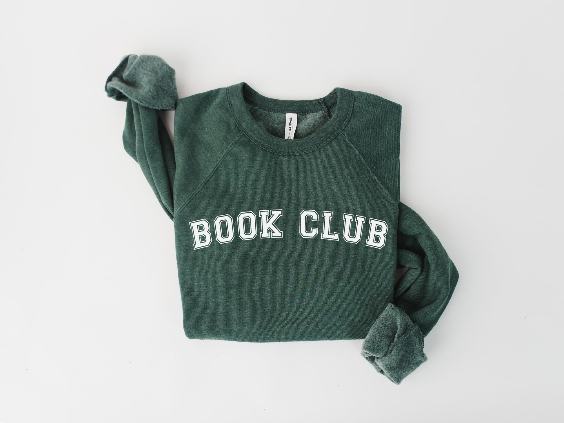 Book Club Varsity Sweatshirt - Premium Blend, Soft Texture - Reading Sweatshirt - Heather Forest