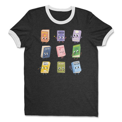Book Genres Cotton Ringer T-shirt