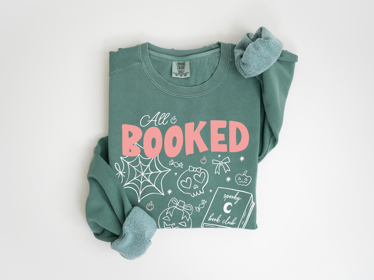 All Booked For The Fall Crewneck, Unisex Cotton Blend Pullover Sweatshirt