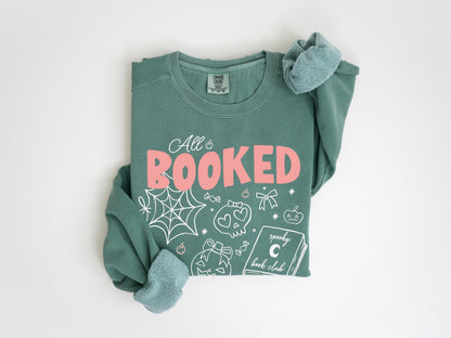 All Booked For The Fall Crewneck, Unisex Cotton Blend Pullover Sweatshirt