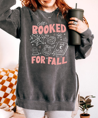 All Booked For The Fall Crewneck, Unisex Cotton Blend Pullover Sweatshirt