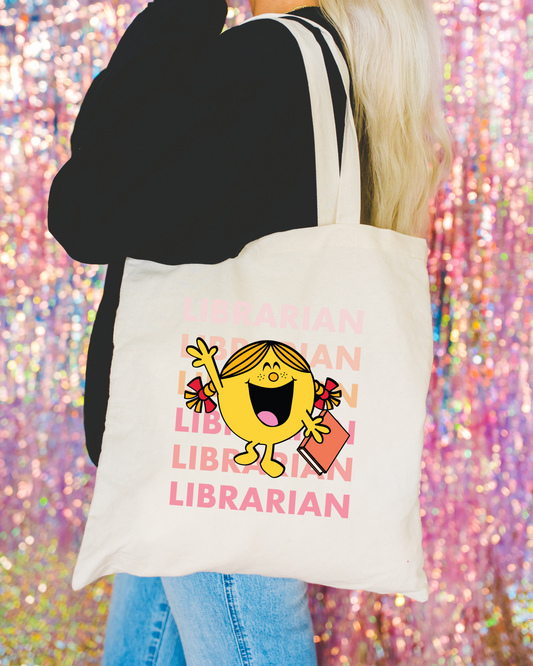 Little Miss Librarian Pink Ombre Tote Bag
