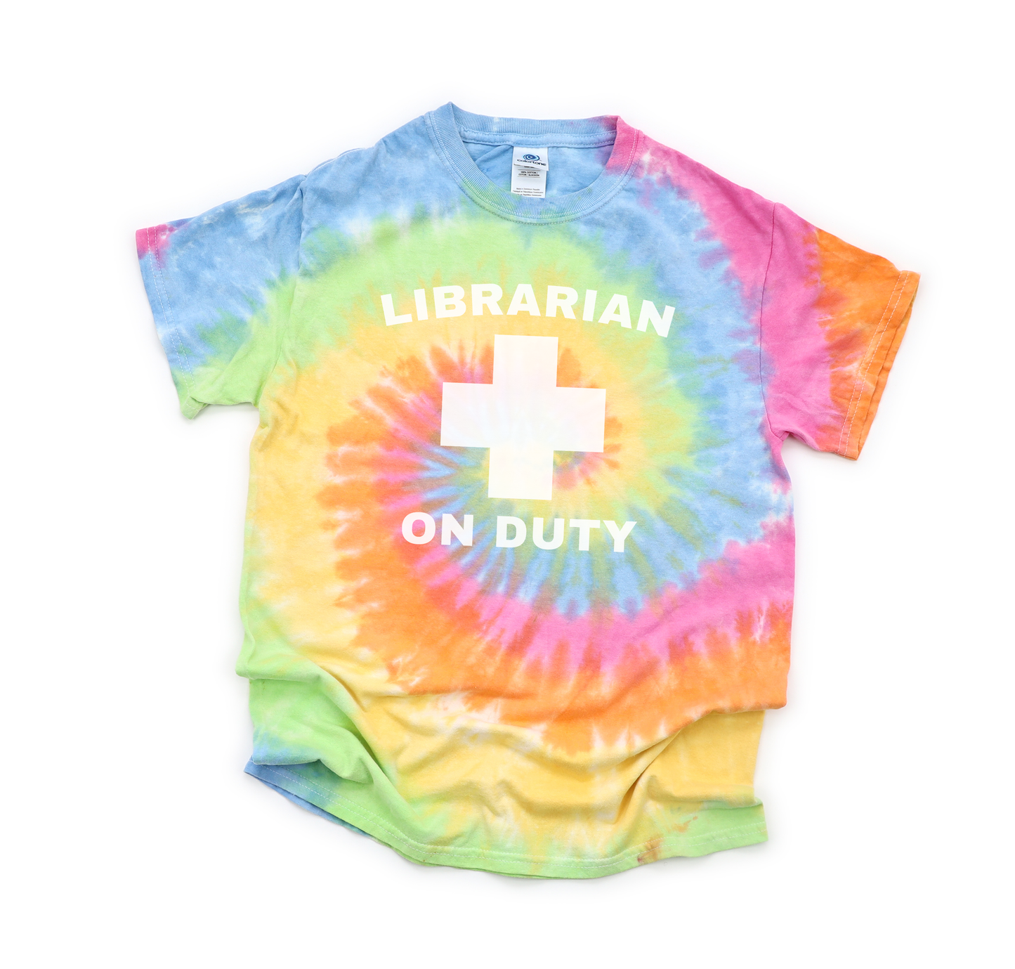 Librarian On Duty Tie-Dye Short Sleeve T-shirt
