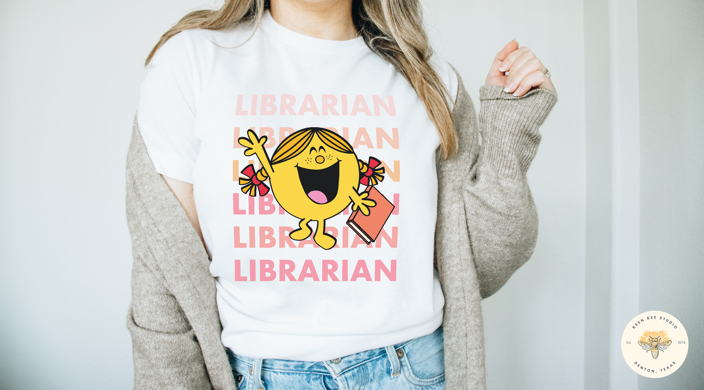 Little Miss Librarian Pink Ombre Short Sleeve T-shirt