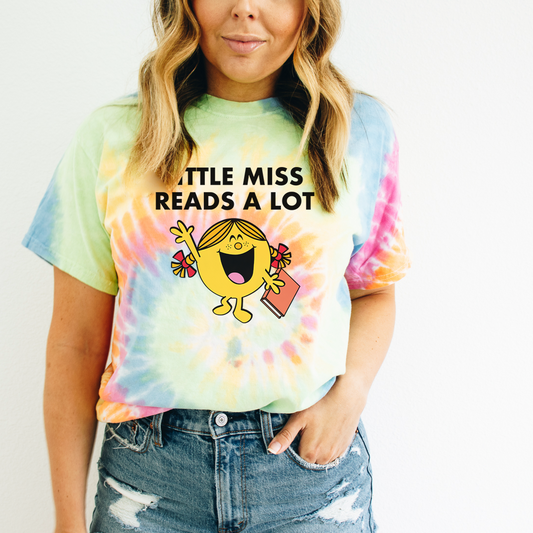 Little Miss Reads A Lot Tie-Dye Short Sleeve T-shirt