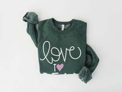Love To Read Hand-Lettered Crewneck Sweatshirt