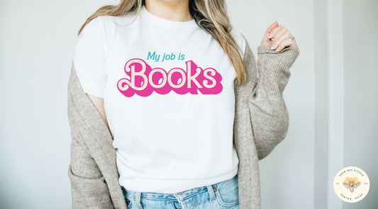 My Job is Books Librarian Short Sleeve T-shirt