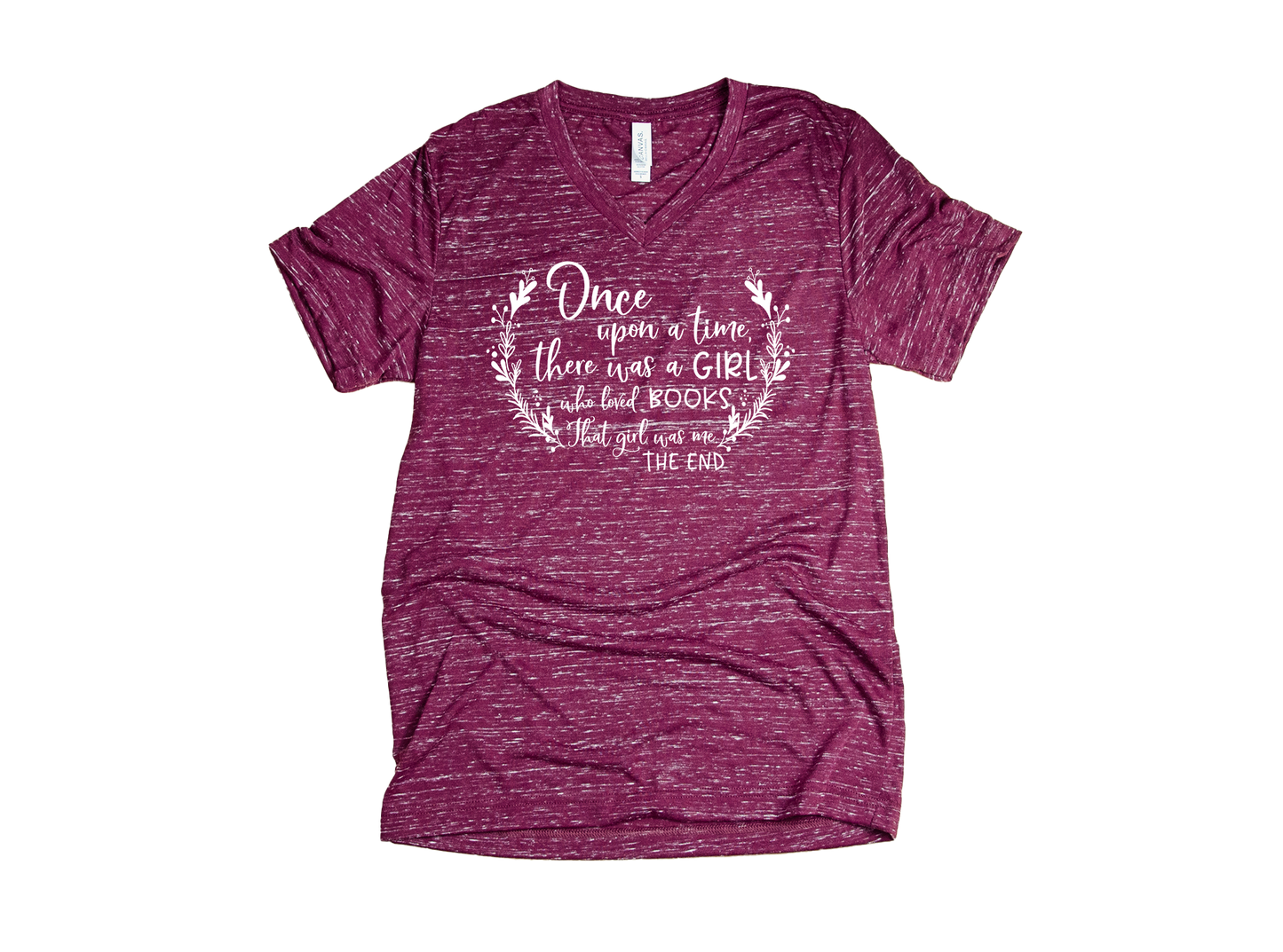 Once Upon a Time There Was a Girl Who Loved Books V-neck Short Sleeve T-shirt