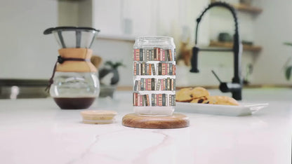 My Bookshelf Glass Can Tumbler (16 oz)