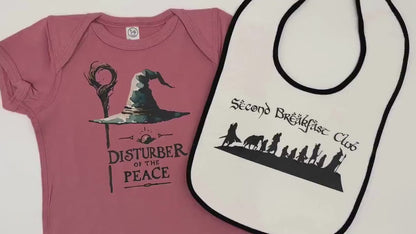 Second Breakfast Hobbiton LOTR Bib Nerdy Baby Bib Baby Shower Gift Infant Clothing Halflings Fantasy Clothing