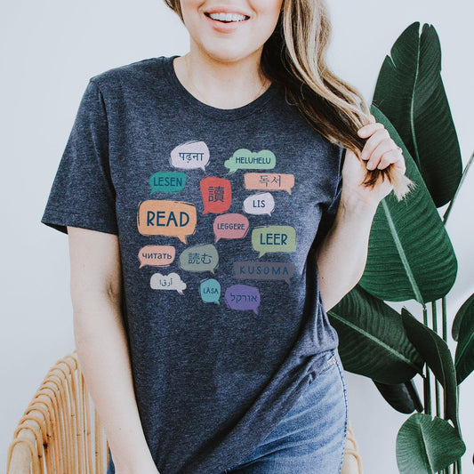 read languages librarian tshirt