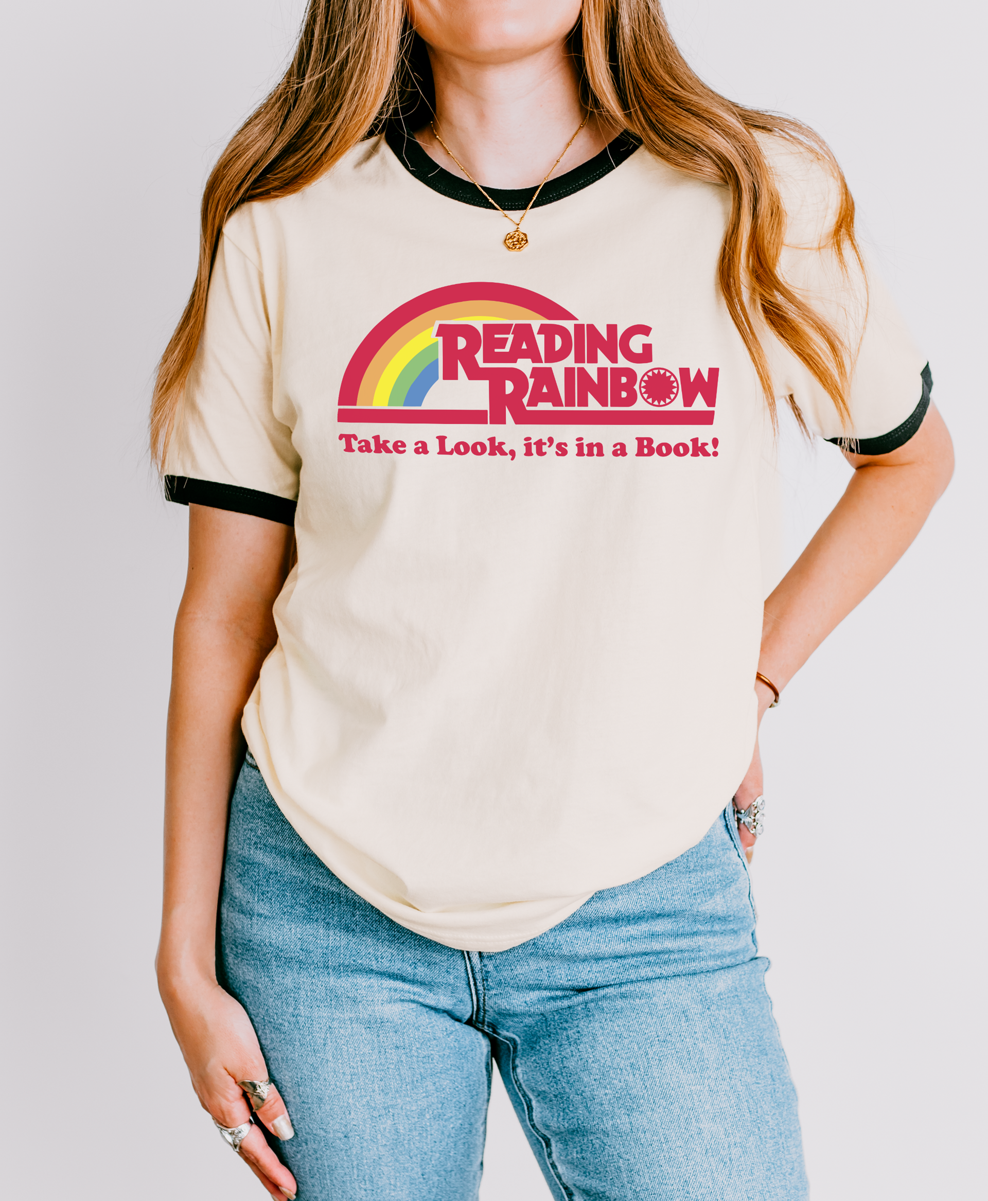 Vintage Reading Rainbow Cotton Ringer T-shirt – Keen Bee Studio