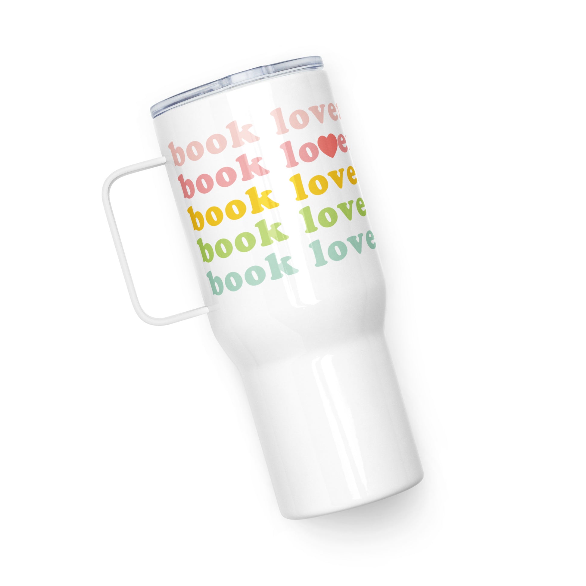 Book Lover Travel Mug with Handle - 25 oz Stainless Steel & BPA-Free Plastic - Spill-Proof Lid - Ideal for Commuting & Adventures