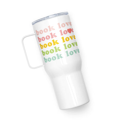 Book Lover with Hearts Travel mug with a handle