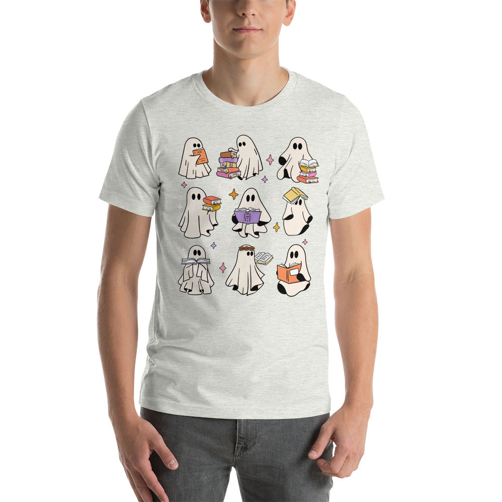 Ghosts Reading Boooks Halloween Unisex t-shirt